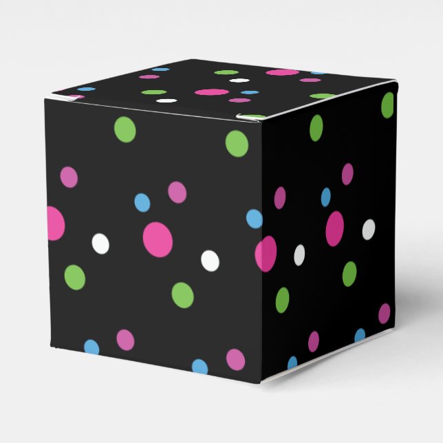 Caja Para Regalos Puntos Fiestas de brillo (Costado Anverso)