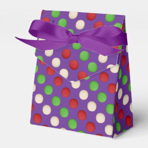 Caja Para Regalos Puntos rojos verdes y blancos