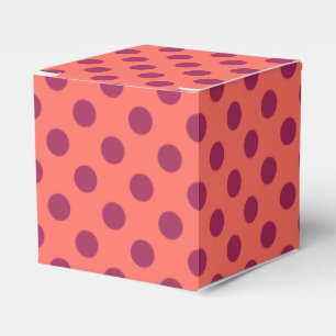 Caja Para Regalos Puntos rojos vino y coral vivo