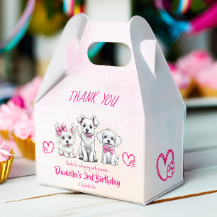 Caja Para Regalos Puppy pawty linda plantilla de cachorros de color 