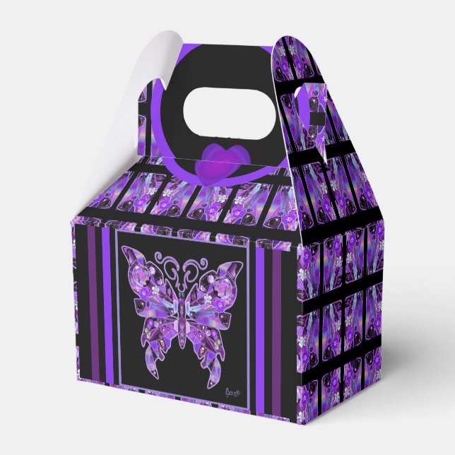 Caja Para Regalos Purple Butterfly 31 Favor Box (Front Side)