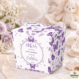 Caja Para Regalos Purple Butterfly Baby Girl Baby Shower 