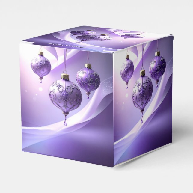 Caja Para Regalos Purple Decorative Christmas Ball Holiday Favor Box (Costado Anverso)