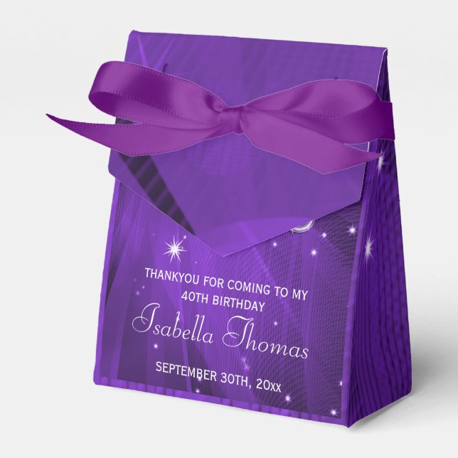 Caja Para Regalos Purple Disco Ball y Sparkle Heels Favbox (Front Side)