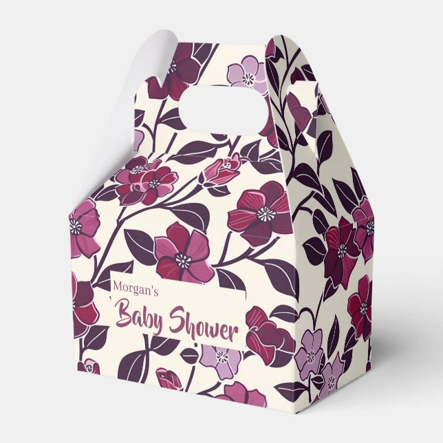 Caja Para Regalos Purple Floral Baby Shower (Front Side)