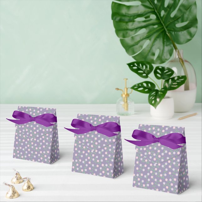 Caja Para Regalos Purple Floral Birthday (Múltiple)