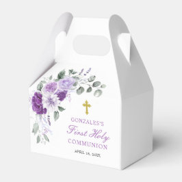 Caja Para Regalos Purple Floral Girl First Holy Communion