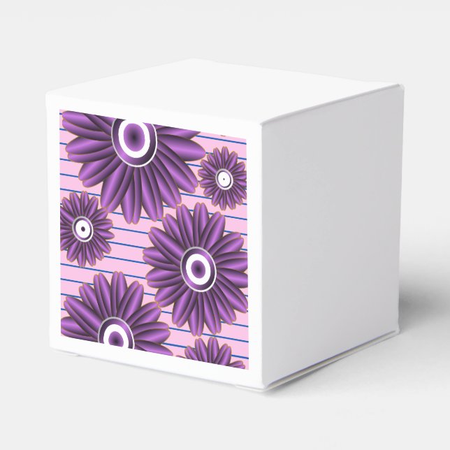 Caja Para Regalos Purple Floral Pattern Modern Abstract Flower Desig (Reverso Costado)