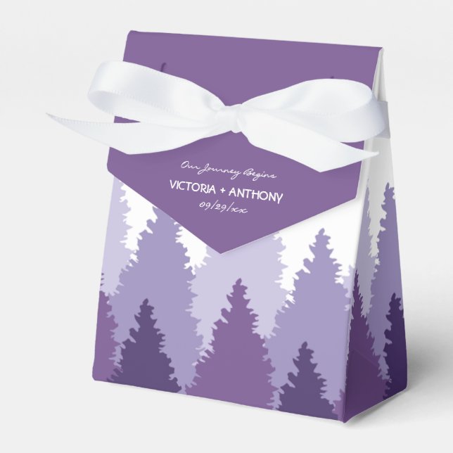 Caja Para Regalos Purple Forest Range Woodland Wedding Favor Box (Front Side)