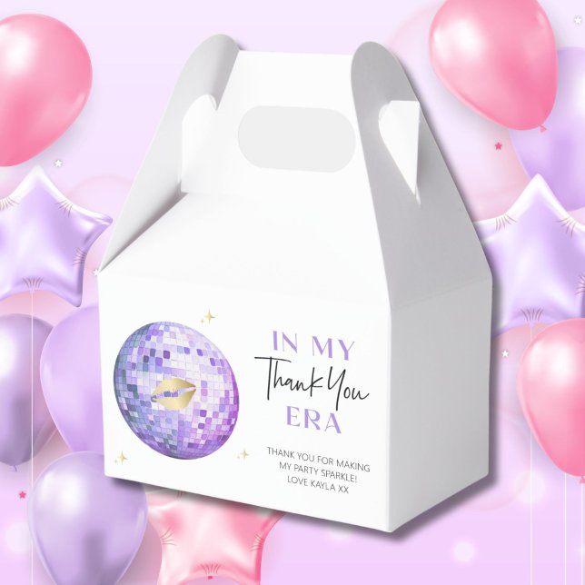 Caja Para Regalos Purple Gold Disco Ball My Birday Era Gracias (Subido por el creador)
