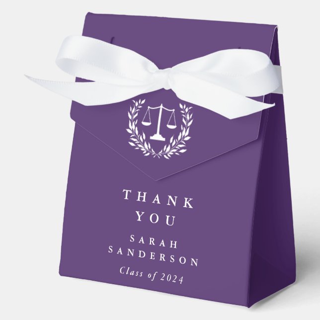 Caja Para Regalos Purple Law Scales+Laurel Wreath Graduation (Anverso)