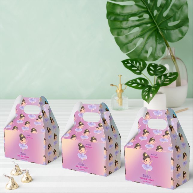 Caja Para Regalos Purple Little Princess Ball Favor Box (Múltiple)