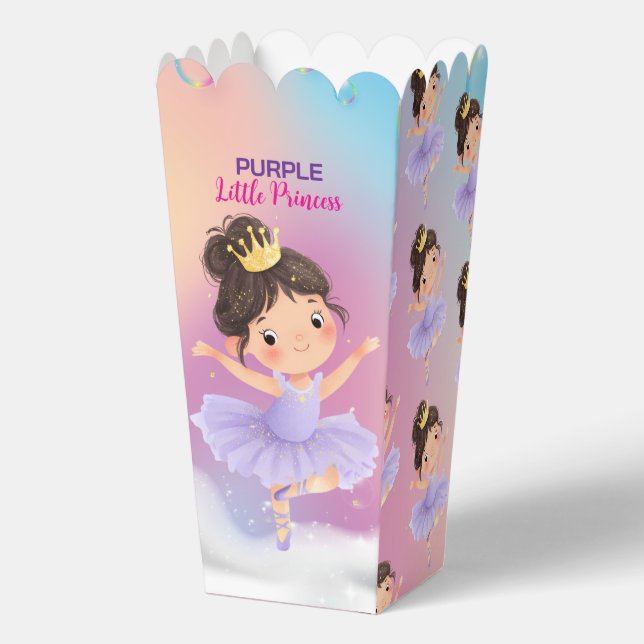 Caja Para Regalos Purple Little Princess Ball Favor Box (Anverso)