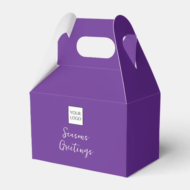 Caja Para Regalos Purple Logo Text Promotional Business Packaging (Front Side)