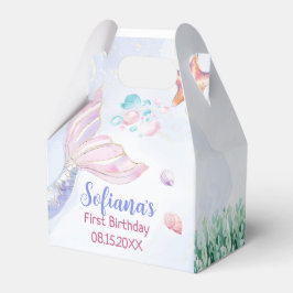 Caja Para Regalos Purple Mermaid 1st Birthday Oneder the Sea