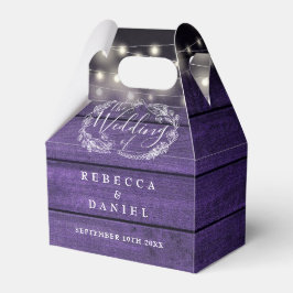 Caja Para Regalos Purple Wood String Lights Floral Boda