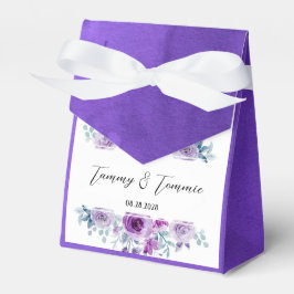 Caja Para Regalos Púrpura acuarela Peony Flowers Boda Personalizado
