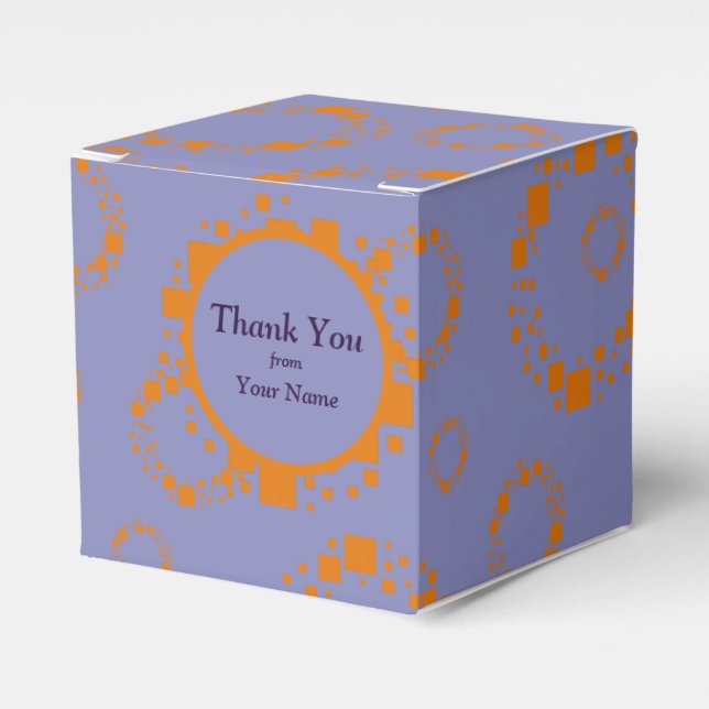 Caja Para Regalos Púrpura Naranja Círculo cuadrado patrón regalo fes (Costado Anverso)