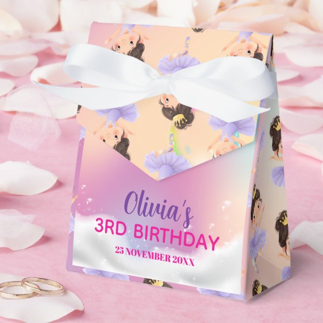 Caja Para Regalos Púrpura Pequeña Princesa Ball (Boda)