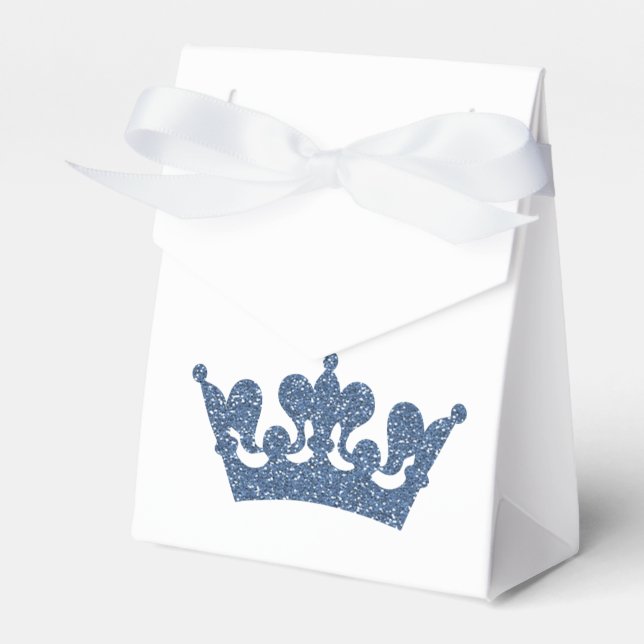 Caja Para Regalos Purpurina Azul Crown Prince Royal Party Favor Boxe (Front Side)
