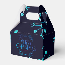 Caja Para Regalos Purpurina azul Snowflakes