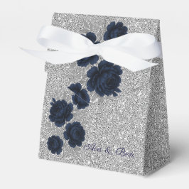 Caja Para Regalos Purpurina azul y plateado de la Marina deja Boda