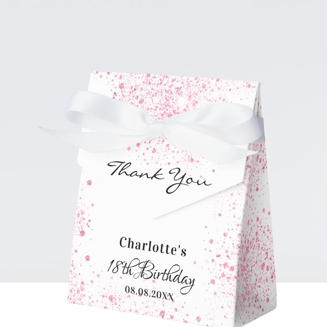 Caja Para Regalos Purpurina blanco rosado de cumpleaños gracias (Subido por el creador)