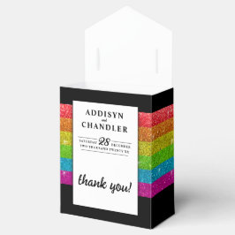 Caja Para Regalos PURPURINA Boda moderno de Moda negra arcoiris LGBT