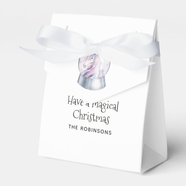 Caja Para Regalos Purpurina de acuarela unicornio vacaciones de invi (Front Side)