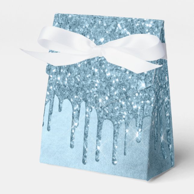 Caja Para Regalos Purpurina de hielo de goteo | Blue Faux Sparkle Me (Front Side)