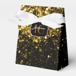 Caja Para Regalos Purpurina de imitación amarillo dorado oscuro chis