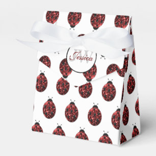 Caja Para Regalos Purpurina de imitación rojo oscuro rompe Monograma