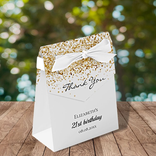 Caja Para Regalos Purpurina de oro blanco de cumpleaños gracias (Subido por el creador)