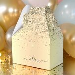 Caja Para Regalos Purpurina de oro Monograma Metalizado Nombre de Gl<br><div class="desc">Purpurina De Espuma Metálica De Relieve metalizado Faux De Oro Cepa De Favor De Nombre De Monograma Metalizado. Esto hace que el dulce perfecto cumpleaños 16, boda, ducha de novia, aniversario, ducha de bebé o fiesta de soltera sea regalo para alguien que ama el lujo glam y los estilos de...</div>