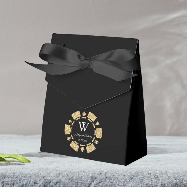 Caja Para Regalos Purpurina de oro Póquer Chip Casino Boda (Subido por el creador)