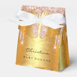 Caja Para Regalos Purpurina de oro Rosa de las gotas de los pies dul