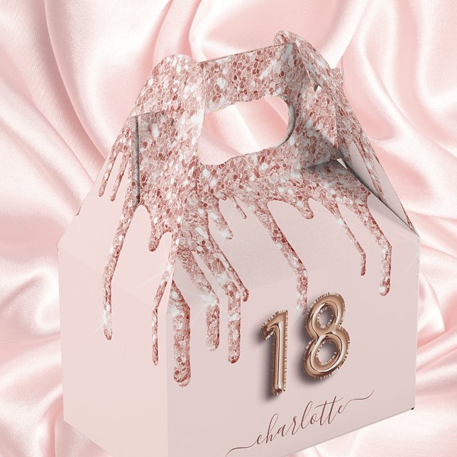 Caja Para Regalos purpurina de oro rosa rosa rosa rosado de 18 años  (Subido por el creador)