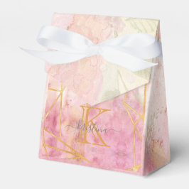 Caja Para Regalos Purpurina de oro rosado Girona Sparkle Monograma F