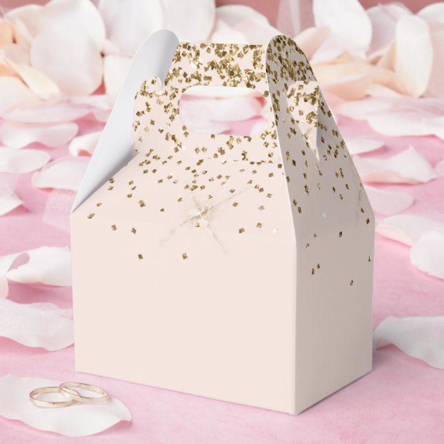 Caja Para Regalos Purpurina de Rubor Gold Glam (Boda)