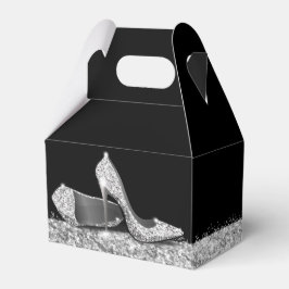 Caja Para Regalos Purpurina de tacones altos de plata Confetti elega