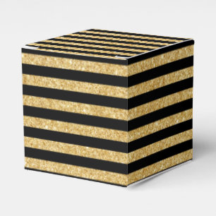 Caja Para Regalos Purpurina del oro y modelo elegantes de la raya