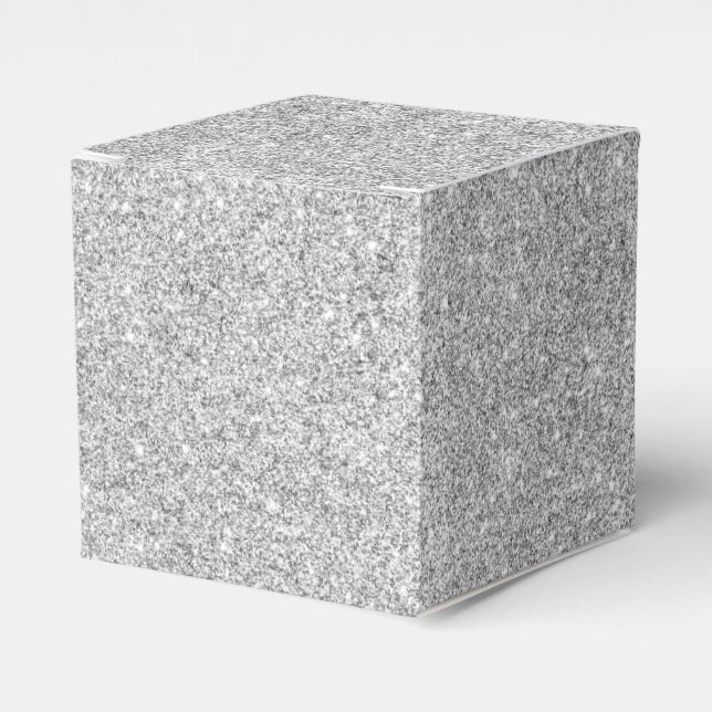Caja Para Regalos Purpurina elegante plateado (Costado Anverso)