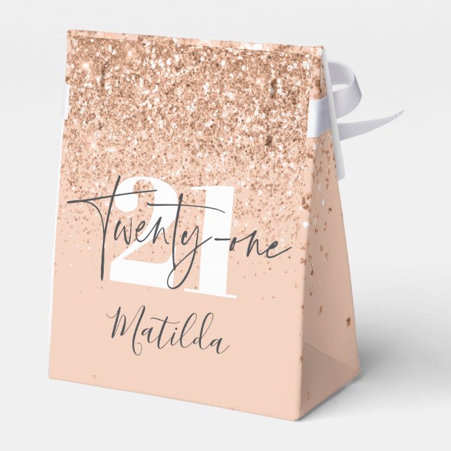 Caja Para Regalos Purpurina Girly destelló moderno fiesta de cumplea (Reverso)