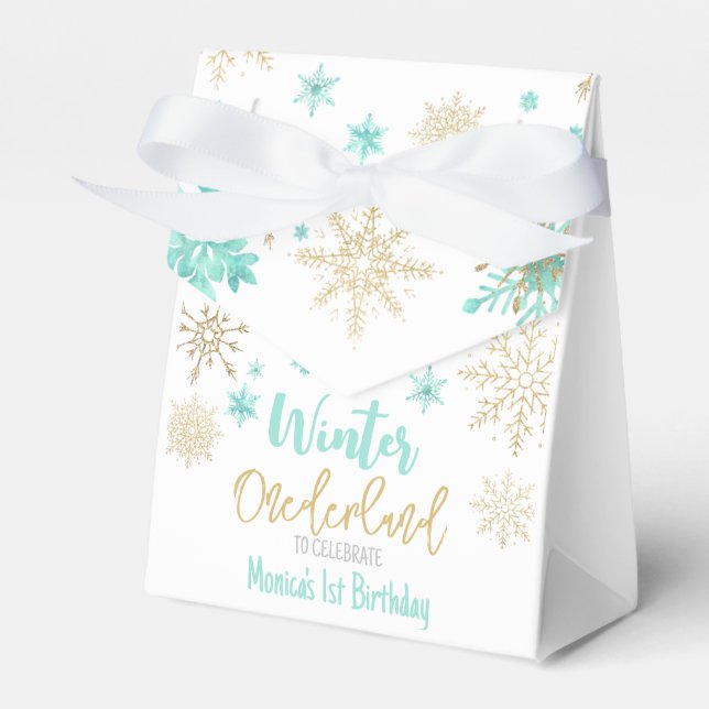 Caja Para Regalos Purpurina invierno onederland cumpleaños (Front Side)