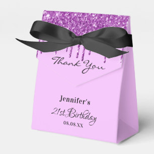 Caja Para Regalos Purpurina morado de fiesta de cumpleaños gotea gla