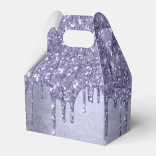 Caja Para Regalos Purpurina morado de goteo   Vierta de hielo de lav