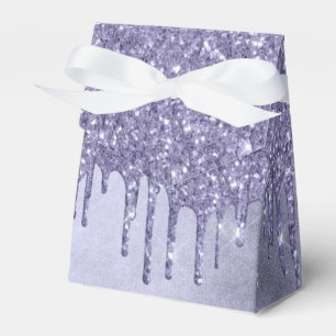 Caja Para Regalos Purpurina morado de goteo   Vierta de hielo de lav