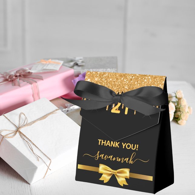 Caja Para Regalos Purpurina negro de fiesta de cumpleaños, espumoso  (Subido por el creador)
