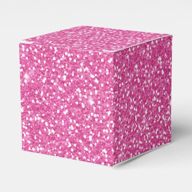 Caja Para Regalos Purpurina Neon Hot Pink de moda (Costado Anverso)