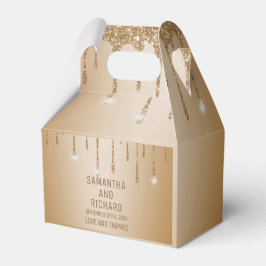 Caja Para Regalos Purpurina Oro Dris Champagne Boda Beige